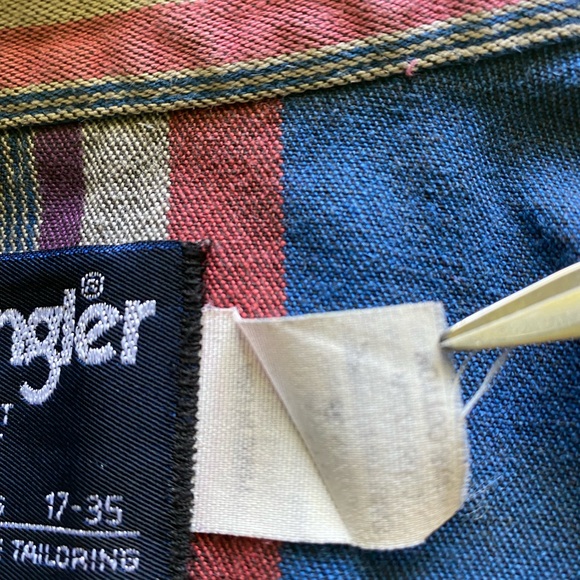 Wrangler Cowboy Cut Regular Fit 17-36 Large Shirt Vintage. - Picture 11 of 12